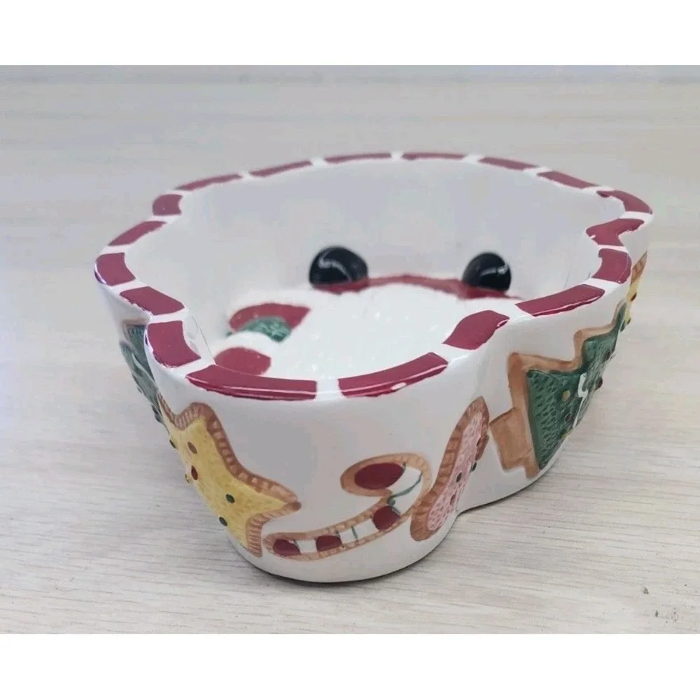 St. Nicholas Square 1998 Santa Claus Christmas Candy‎ Nut Trinket Jewerly Dish